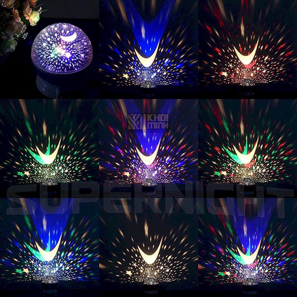 Xả Kho Nghỉ Tết Đèn Led Trang Trí Chiếu Sao Star Master Xoay Tròn 360 Độ Cực Đẹp