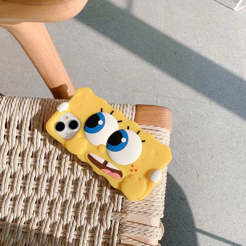 Ốp Điện Thoại Silicon Mềm Hình Spongebob Cho iPhone 14 Pro MAX 14 PLus 14 13 Pro MAX 12 Pro MAX 11 Pro MAX 7 8 6 6s PLus XR X XS MAX