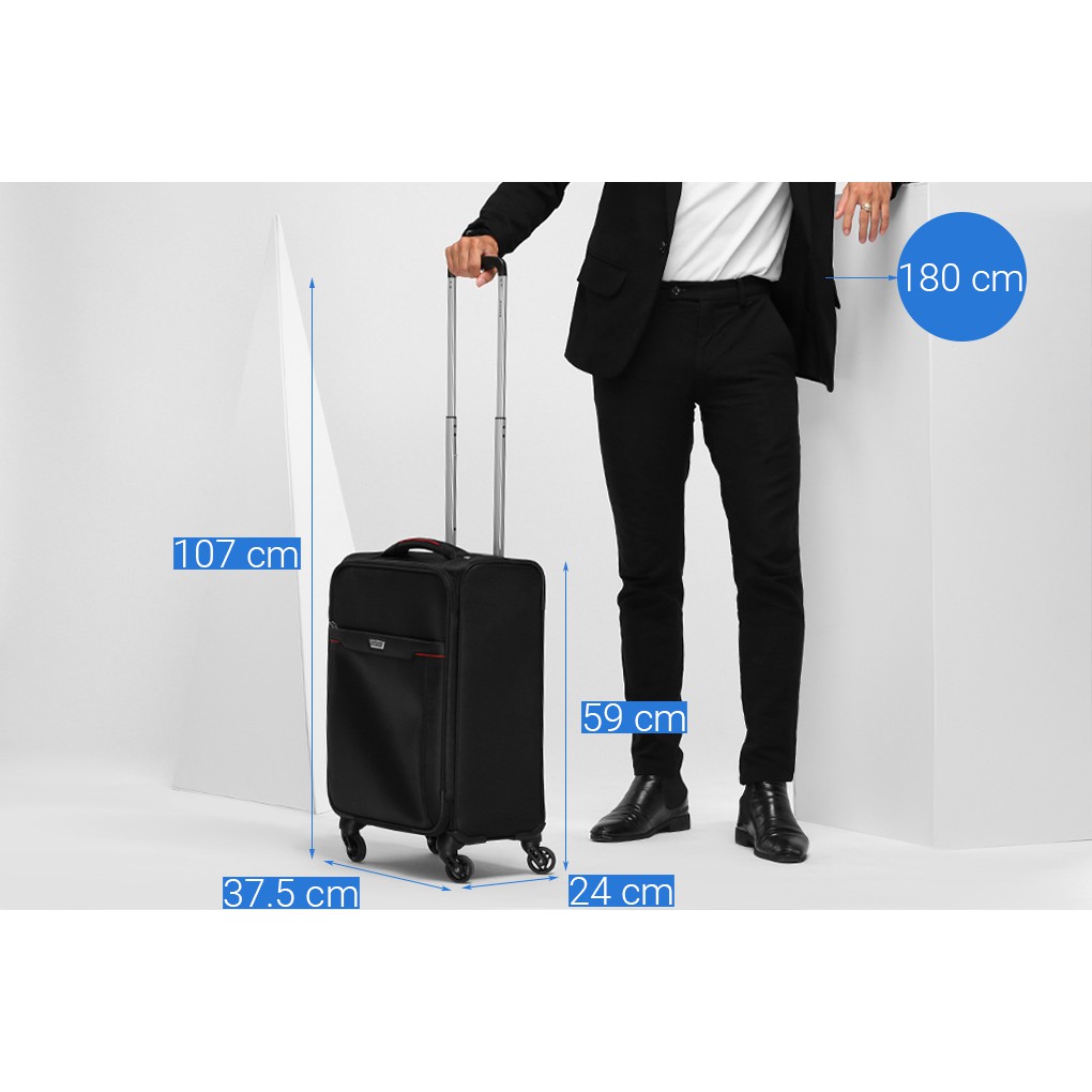 Vali Kéo Vải Du Lịch SAKOS STARLINE 5 - Size S / Xách Tay  - Khóa TSA - Chống Thấm, Trượt Nước
