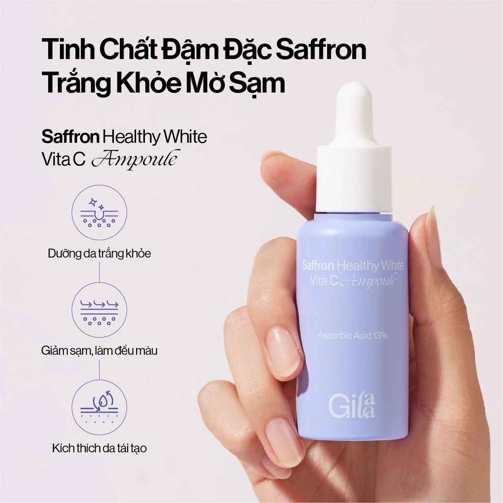 Bộ 5 sản phẩm dưỡng trắng và phục hồi da Gilaa Saffron Tone Up Repair