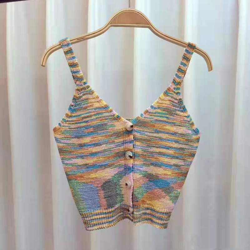 Áo Sát Nách Cổ Chữ V Hở Lưng Nhiều Màu Sắc Phong Cách Hàn Quốc | BigBuy360 - bigbuy360.vn