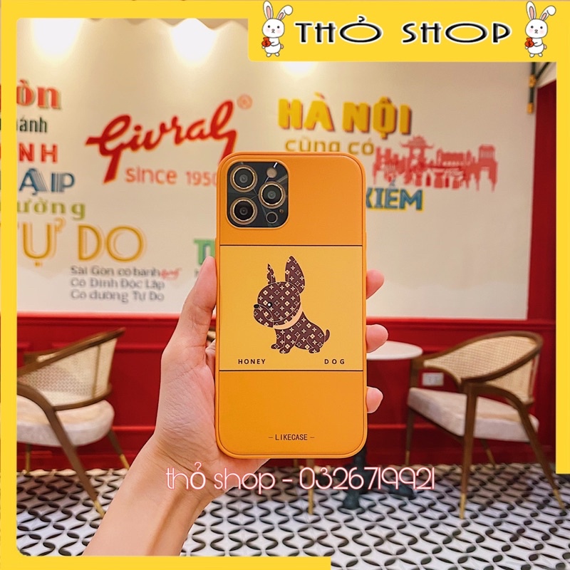 Ốp lưng chó L-V cam dành cho 7plus/8plus/xs/xsmax/11/11promax/12pro/12promax/13/13pro/13promax