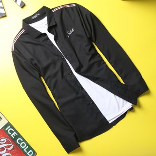 GIẦY đẹp Áo sơ mi đen co giãn in chữ DD400 shopdichdich giá tốt 2020 : hot