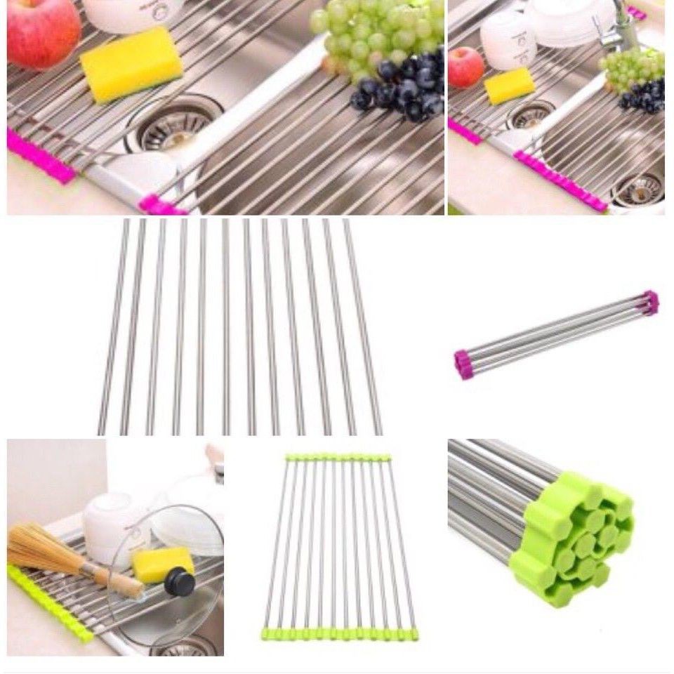 [FREESHIP50K] Kệ Inox Để Gác Bồn Rửa Chén Bát Gấp Gọn Xếp Gọn Tiện Lợi