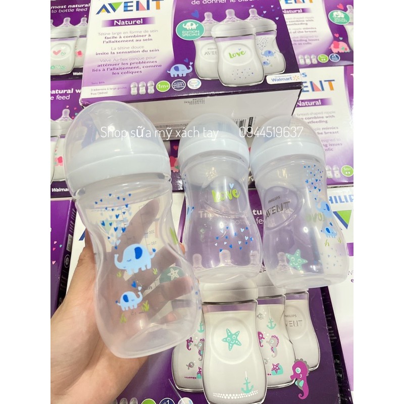 Bình sữa philips avent hoạ tiết 260ml