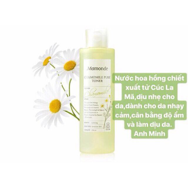 Nước hoa hồng Mamonde diếp cá Pore Clean  Centella rau má Aqua Peel hoa mận Chamomile hoa cúc Rose Water Toner  150ml