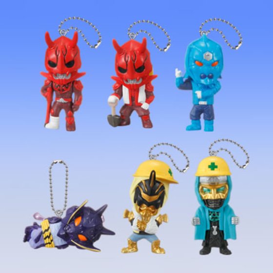 ▫▨Bandai Siêu nhân đeo mặt nạ Kamen Rider Electric King Khác nhau Quỷ thần Peach Teddy Q Phiên bản Gacha Mặt dây chuyền