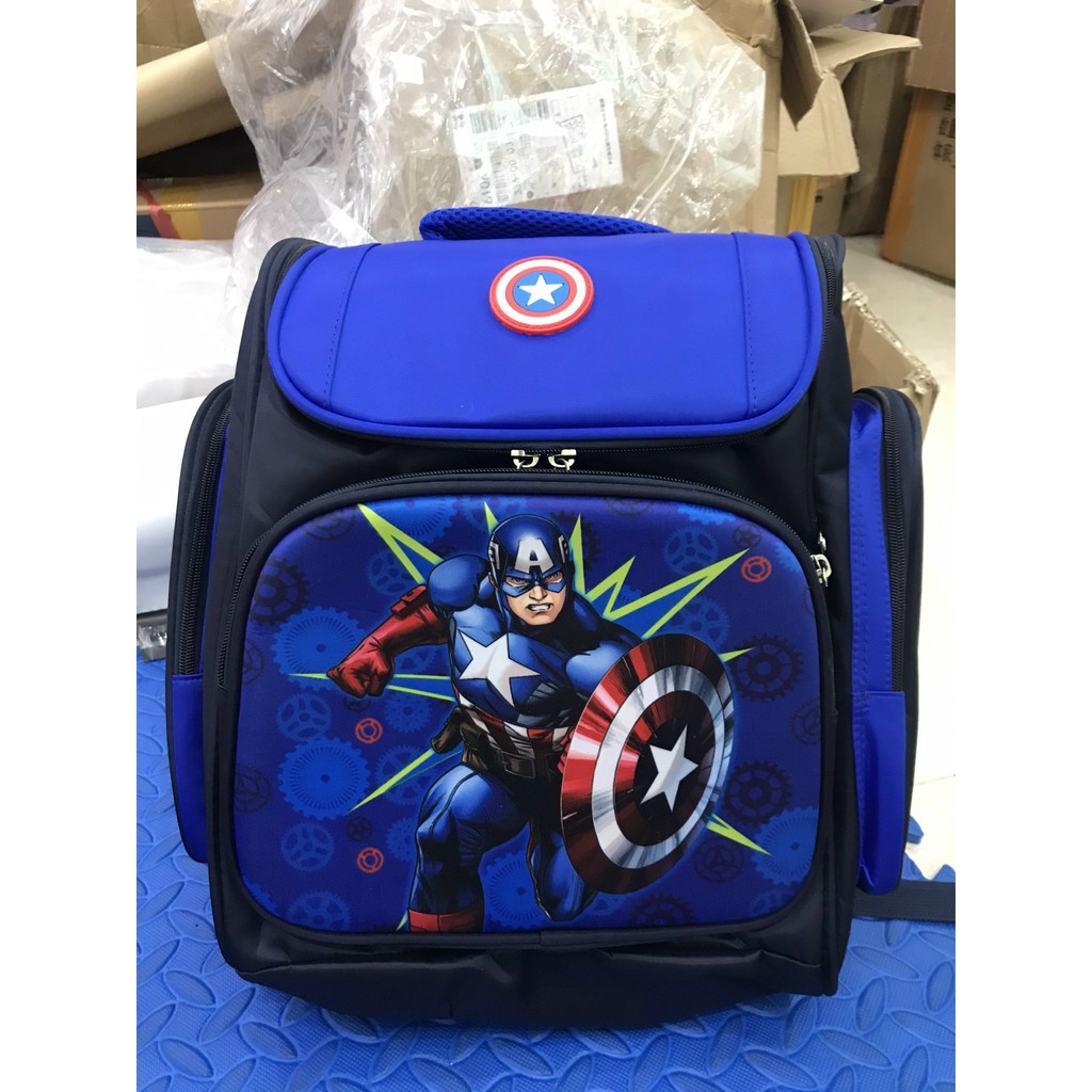 Balo chống gù đi học cho bé trai in hình người nhện batman, cặp sách bé trai đi học cấp 1 2 E105