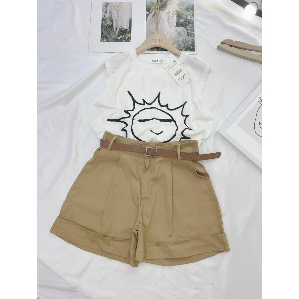 Set áo phông mặt trời mix sooc 2 màu cực chất S04, thời trang nữ Hamoon | BigBuy360 - bigbuy360.vn