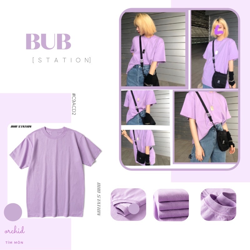ÁO THUN KIRKLAND / LINK MÃ MÀU TÍM / COTTON 100%