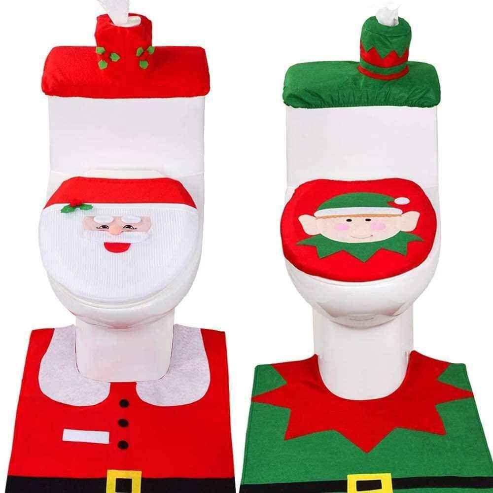 Vỏ Bọc Bệ Ngồi Toilet In Hình Ông Già Noel Trang Trí Giáng Sinh