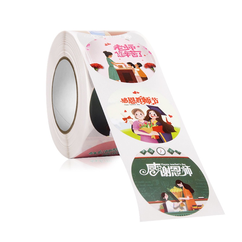 Bộ 500 Miếng Dán Tự Dính 1.5Inch In Chữ Thank You Dùng Trang Trí Thiệp Giáng Sinh