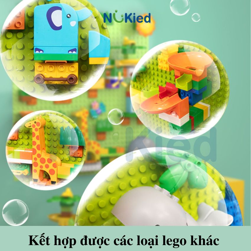 Đồ chơi le. go lắp ghép và xếp hình đa dạng mẫu trượt có kèm viên bi tương thích hạt duplo