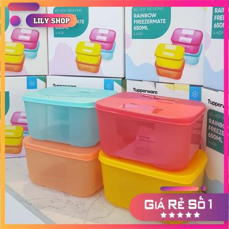 💥 Bộ Hộp trữ đông Rainbow  4 hộp🧡 Tupperware🧡 FREESHIP 🧡