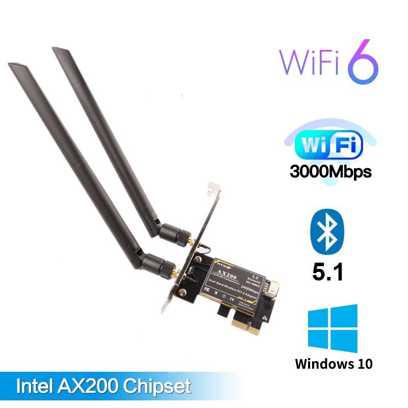 Bộ thu Wifi intel AX200,AX201, AC 7260, AC3160, Adapter, Ăng ten 12dbi | BigBuy360 - bigbuy360.vn