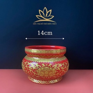 Bát hương, bát nhang thờ sứ gấm đỏ