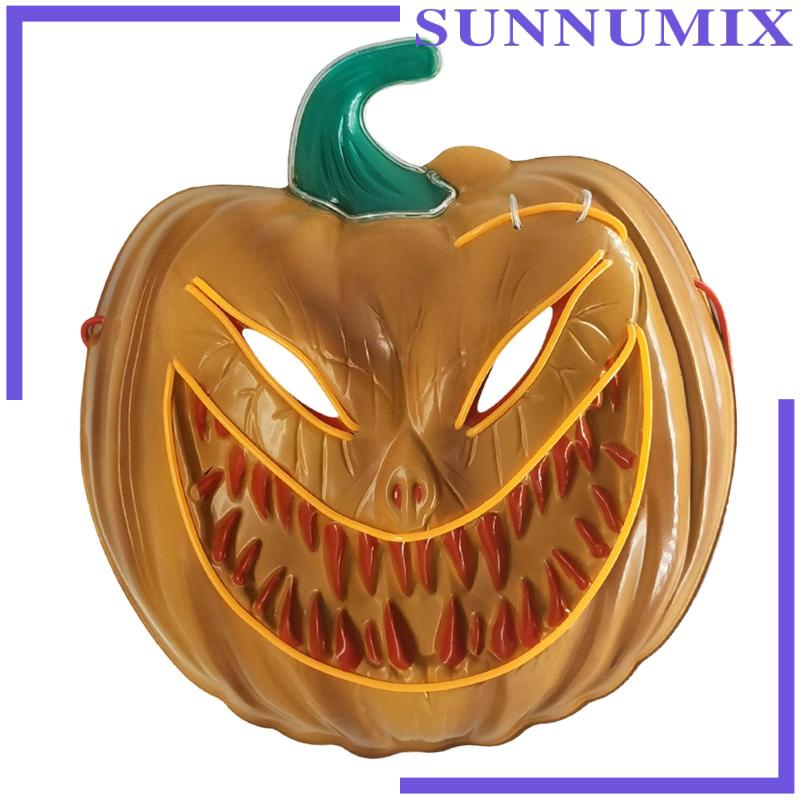 Mặt Nạ Hóa Trang Halloween Hình Bí Ngô Có Đèn LED Neon