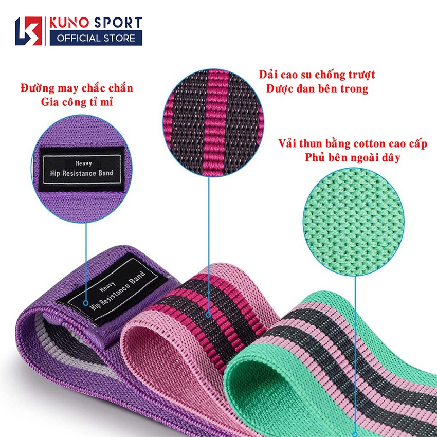 Dây Kháng Lực Tập Yoga KUNO SPORT Hỗ Trợ Tập Mông Đùi Cao Cấp