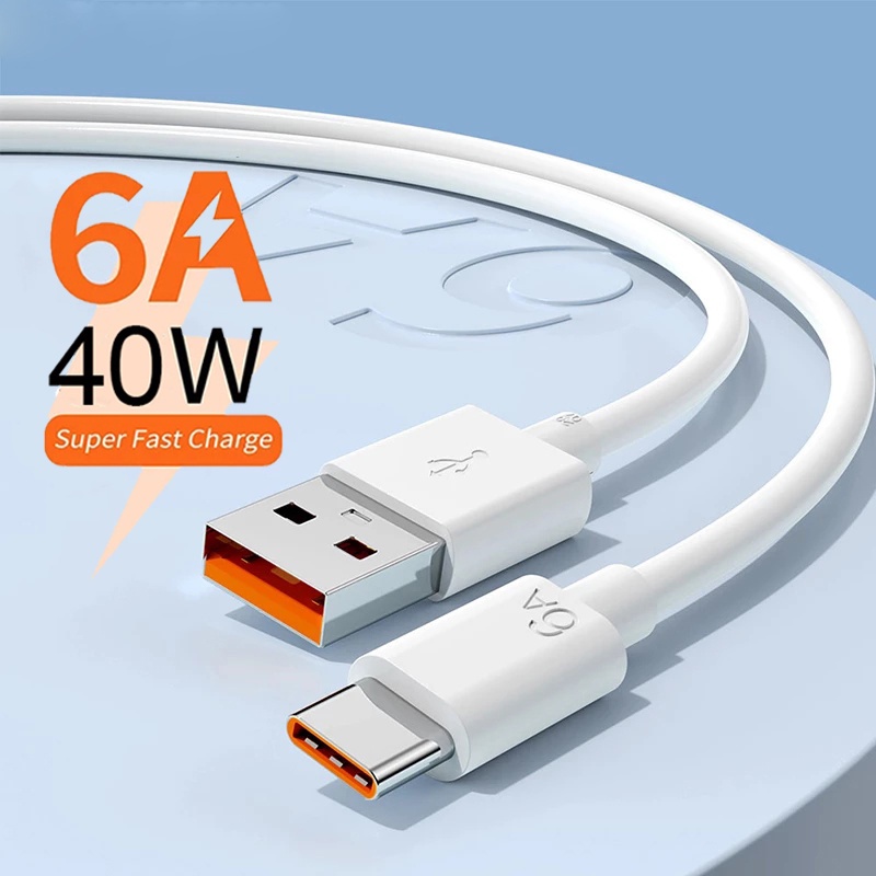 Dây Cáp Sạc Nhanh 2m 6A USB Type C Cho Huawei Mate 40 Series &amp; Xiaomi