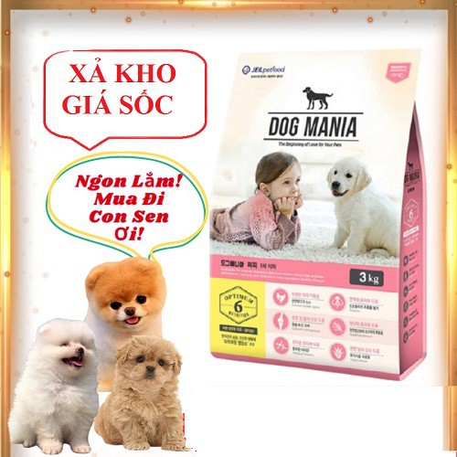 [FREE SHIP] Dog Mania - Thức ăn hạt cho chó nhỏ 3Kg