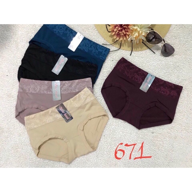 Quần lót hiệu Sister Hood, hàng chuẩn Thái , thun lạnh, lưng vừa, form dáng từ 45-55kg. Màu sắc đa dạng, tông màu trầm.