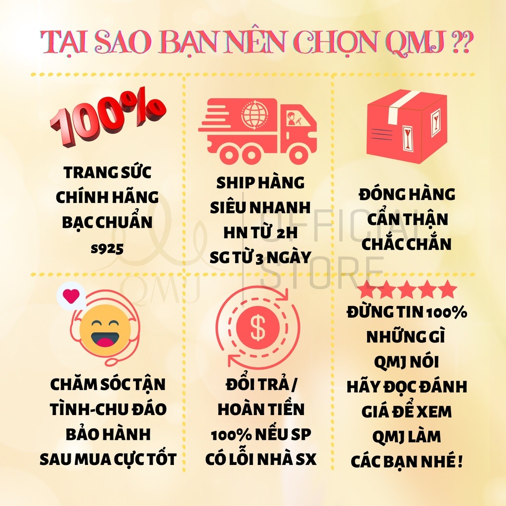 Dây chuyền QMJ Ngọc duyên dáng bạc 925 thiết kế thanh lịch Q091