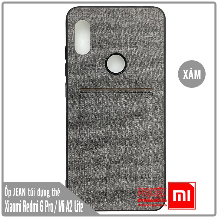 Ốp lưng Xiaomi Redmi 6 Pro / Mi A2 Lite giả JEAN túi đựng