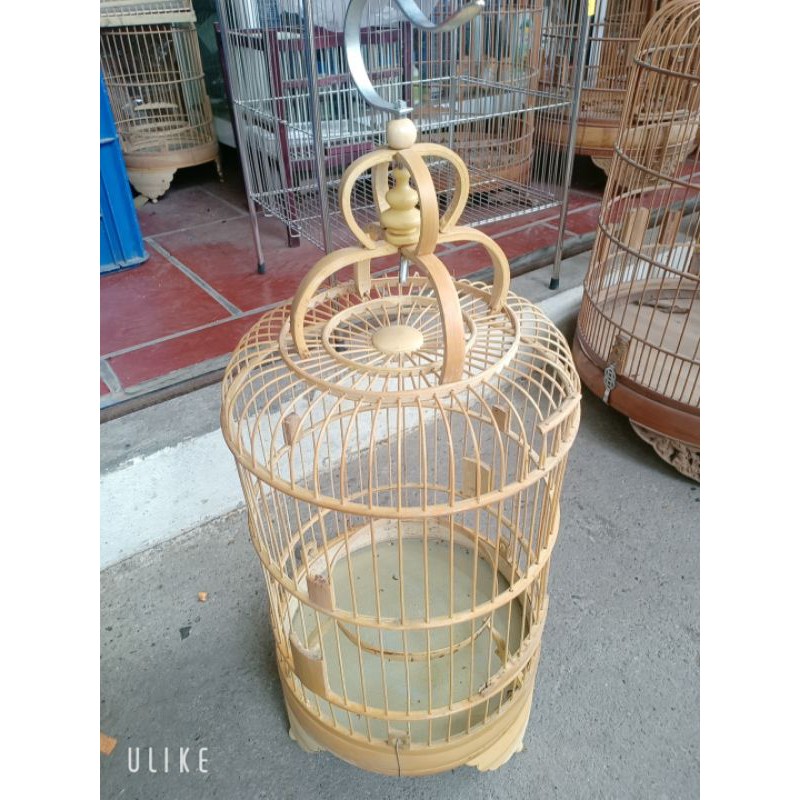 Lồng chim khuyên bằng tre Full phụ kiện 20x35x20cm