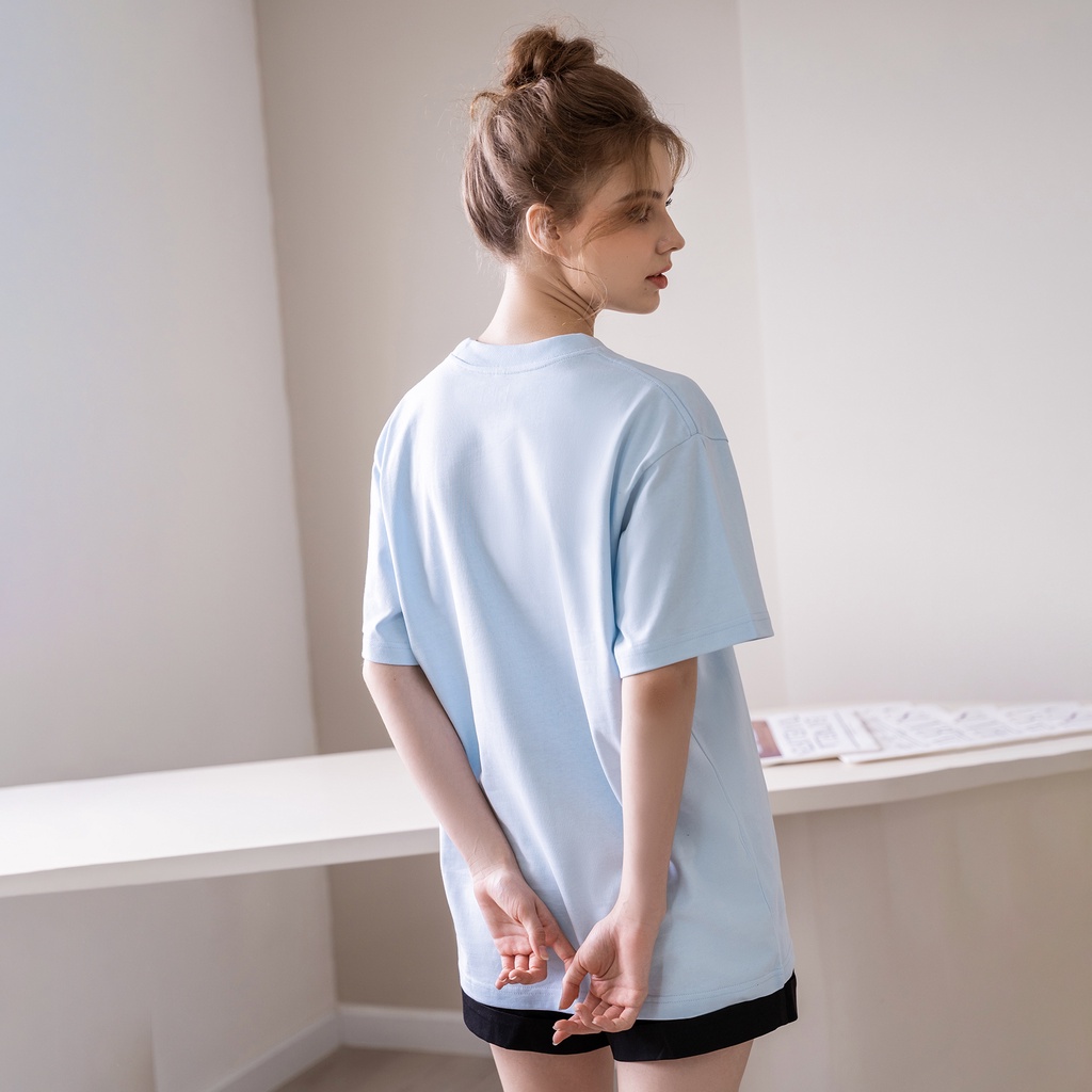 Áo thun tay lỡ Hibi Sports chữ JUST BREATHE ST004 kiểu phông unisex nam nữ, vải cotton Premium, form oversize