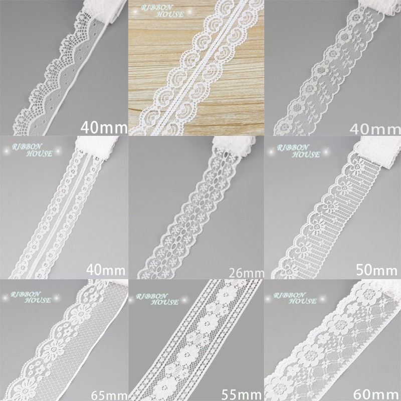 Cuộn dây ruy băng màu trắng dài 5 yard phong cách sang trọng