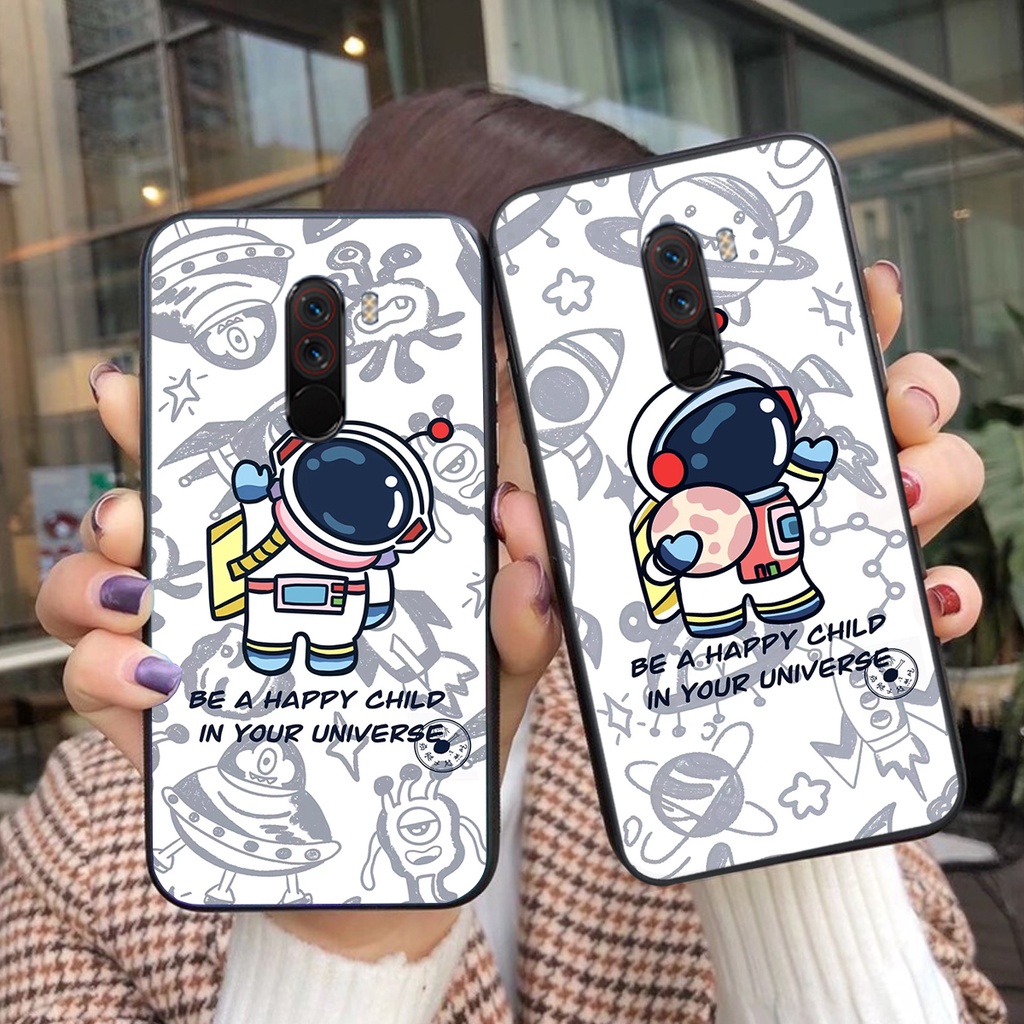 Ốp lưng Xiaomi Pocophone F1 mẫu  vũ trụ cute đáng yêu, ốp phi hành gia chất lượng cao siêu đẹp