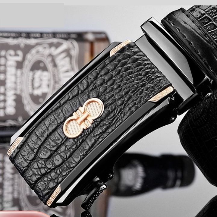 Thắt lưng nam - Dây nịt nam mặt đẹp, da vân cá sấu sang trọng lịch lãm TL45