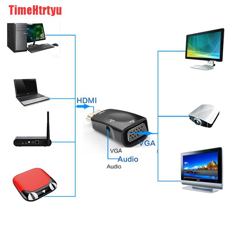 Cáp Chuyển Đổi Từ Timehtty 1080p Hdmi Sang Vga Đầu Ra Âm Thanh 3.5mm