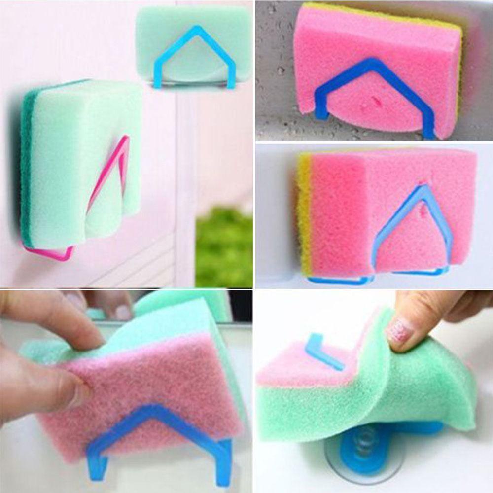 Set 2 Giá Đỡ Bọt Biển Có Giác Hút Gắn Bồn Rửa Tiện Dụng