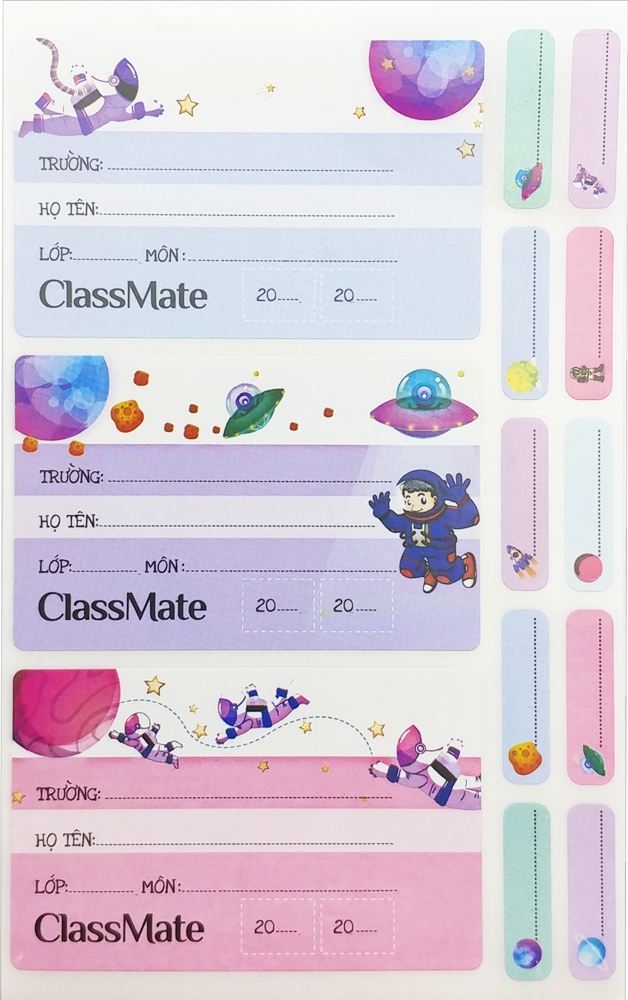 Nhãn Vở Classmate Space CL-NT221 - Mẫu 2 (15 Nhãn Vở)