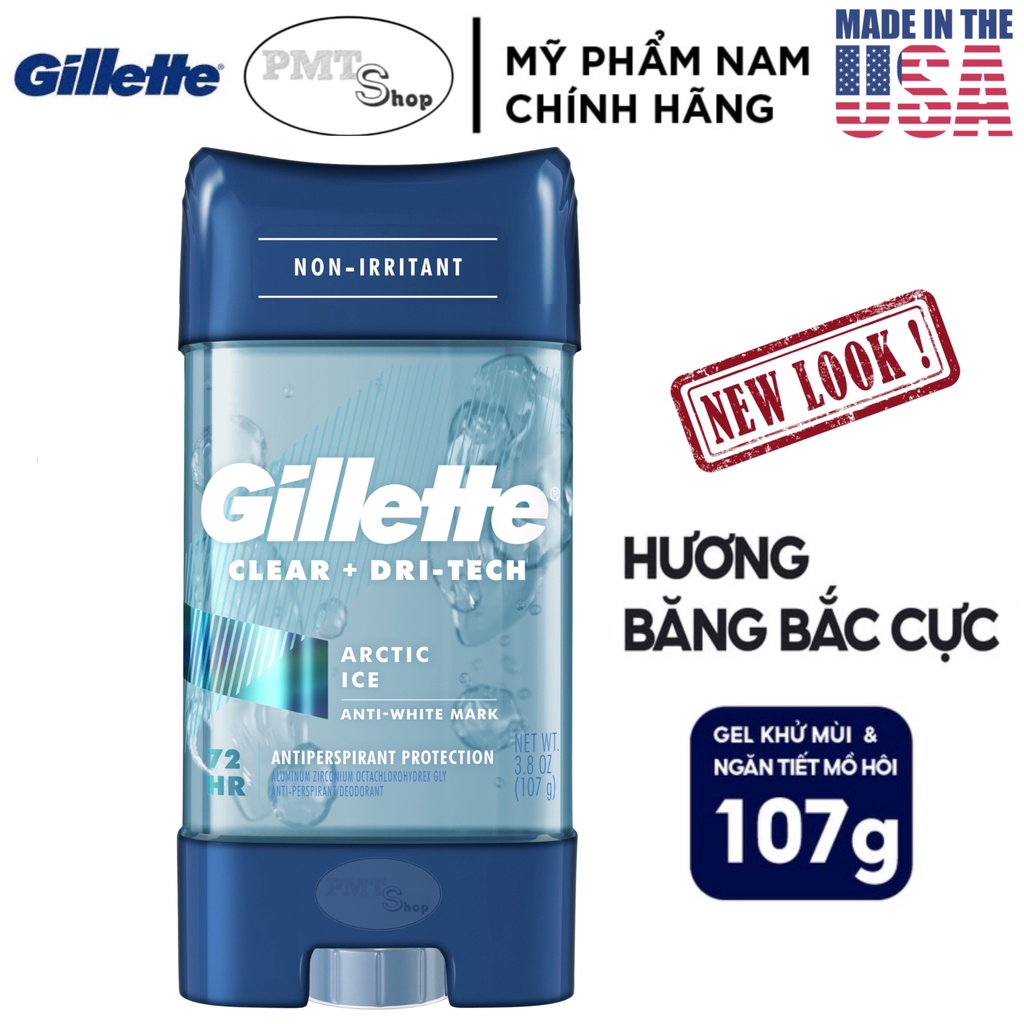 Lăn khử mùi nam Gillette Clear Gel Arctic Ice 107g