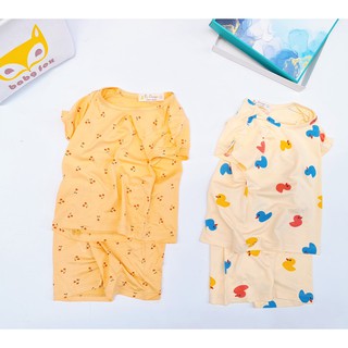 Bộ cotton thun gân/ giấy xuất Hàn cao cấp bé gái HM033