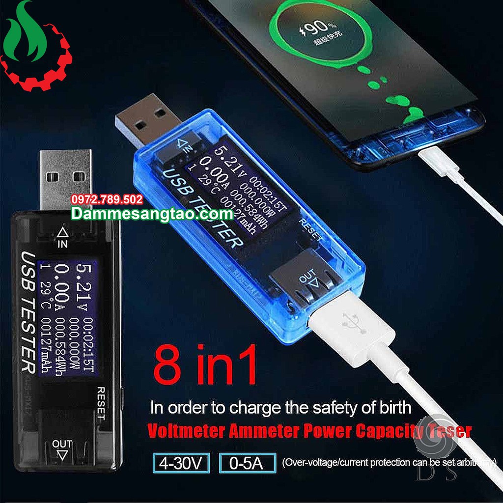 KPGR Usb Test đo điện áp, dòng điện, dung lượng pin, công suất, nhiệt độ