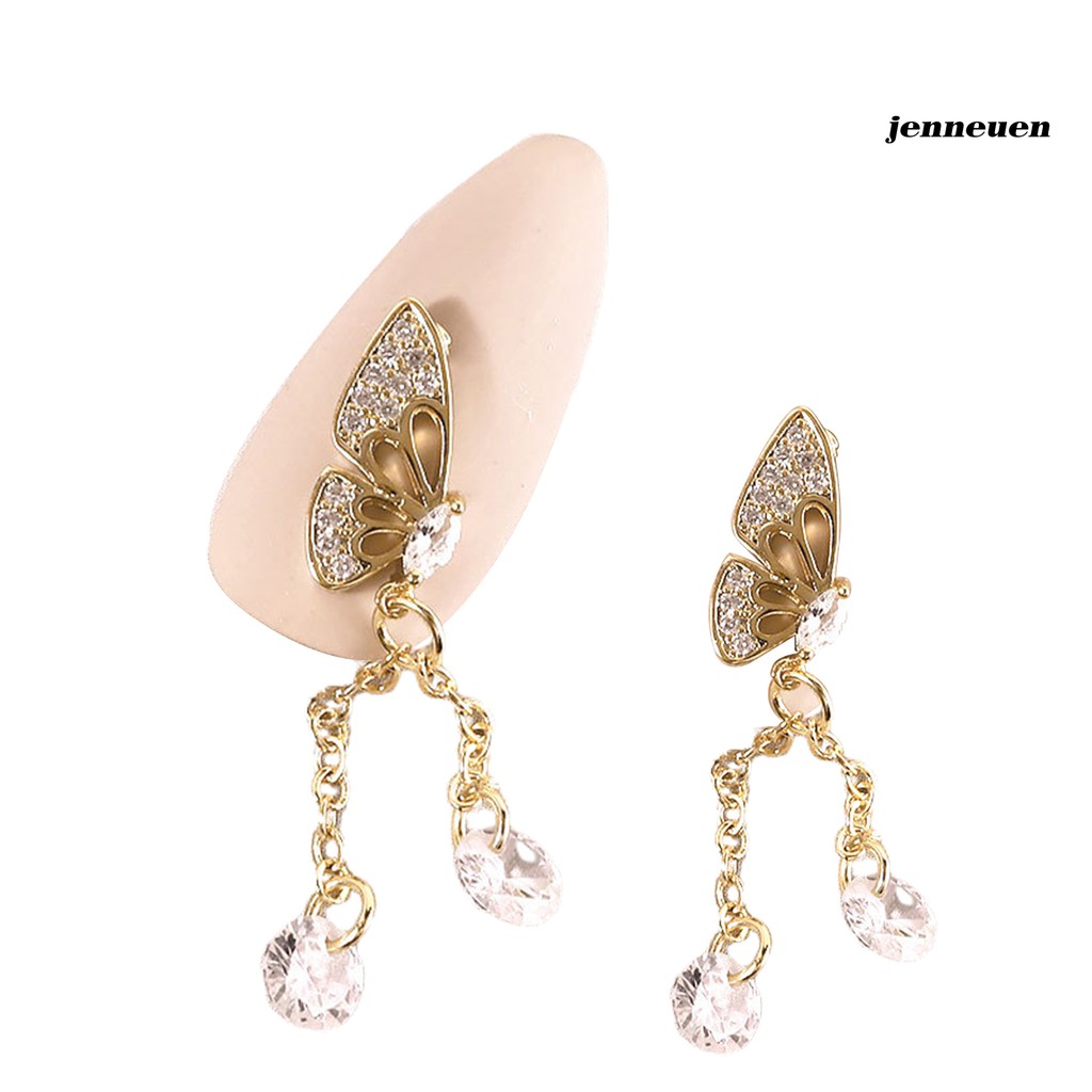 [Hàng mới về] Bộ 2 hạt cườm bươm bướm đính đá lấp lánh trang trí móng tay nghệ thuật