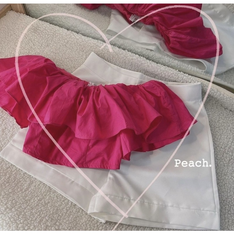 Áo Croptop Trễ Vai Tay Phồng 2 Lớp Nhún Phong Cách Trẻ Trung A37