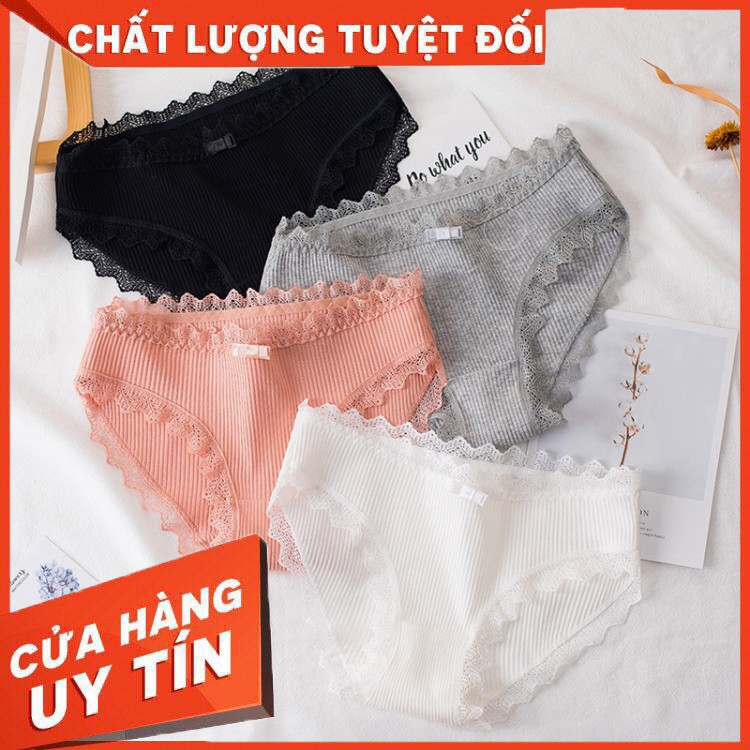 HÀNG NHẬP KHẨU -  Quần Lót Cotton Cạp Ren Nâng Mông Xuất Nhật - Hàng Nhập Khẩu