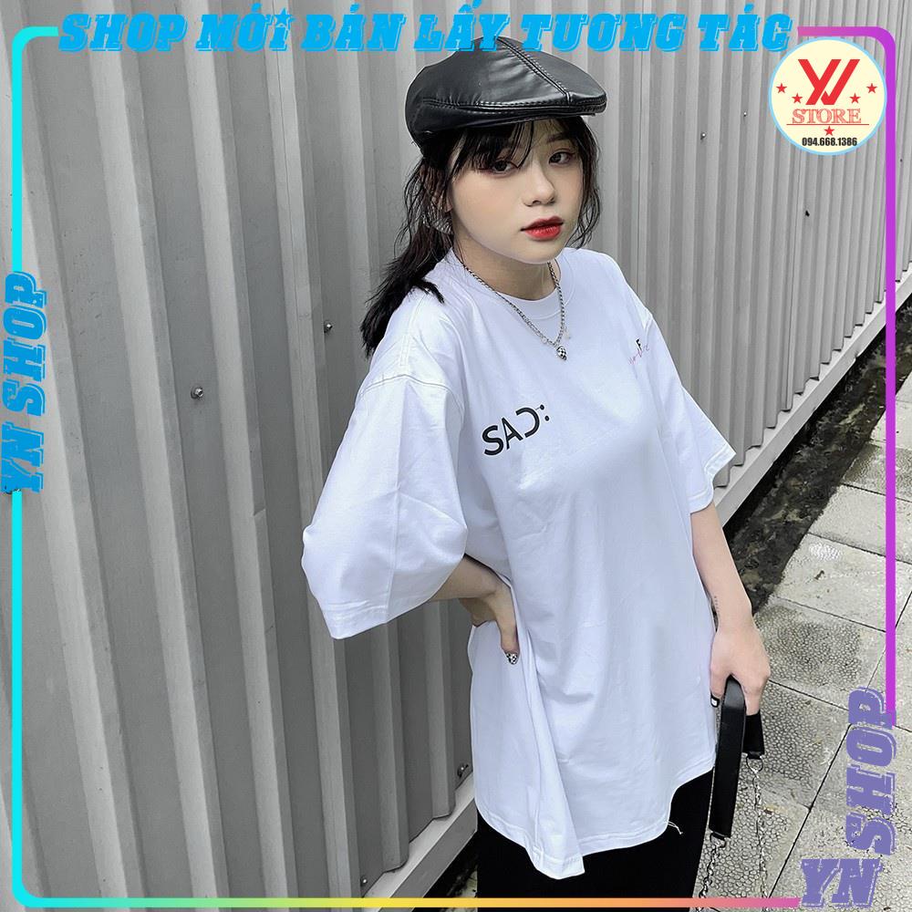 Áo thun tay lỡ unisex FVCK BAD DAY mặt buồn , áo phông nam nữ phong cách ulzzang