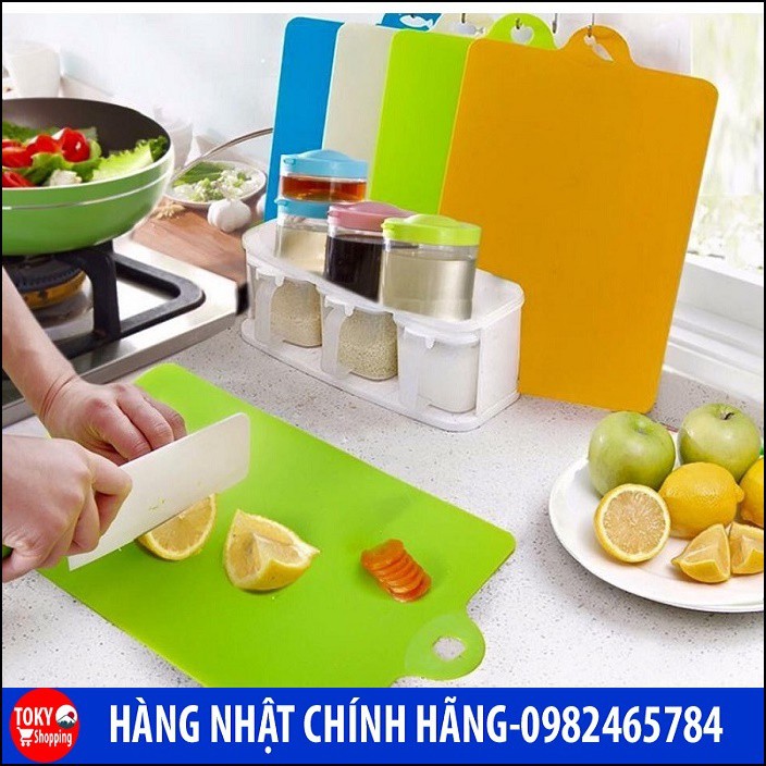 Set 4 thớt dẻo thái rau củ, thịt, cá Made in Japan