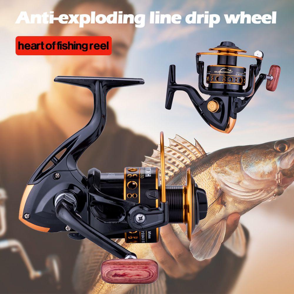 MUVAKO Máy Câu Cá Tay Cầm Bằng Gỗ Chất Lượng Cao