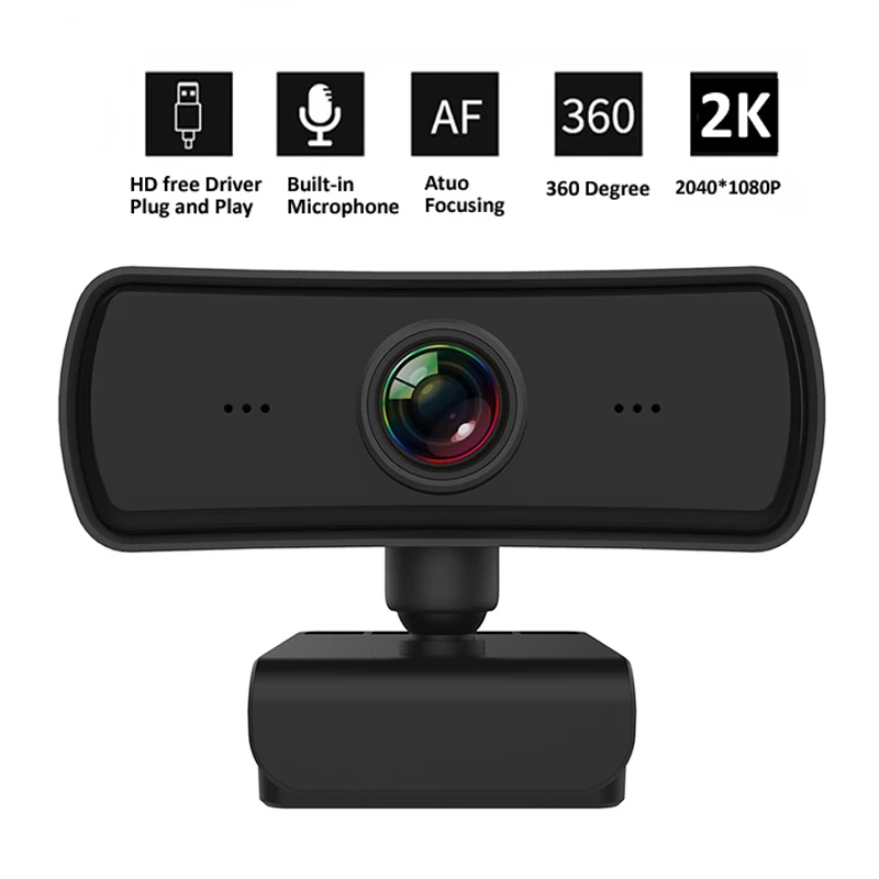 Webcam 1080p Hd Xoay 360 Độ Cho Máy Tính | BigBuy360 - bigbuy360.vn