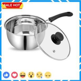 Nồi Nấu Bột, Nấu Cháo Đồ Ăn Dặm Cho Bé Inox 304 Size 18Cm Dày Dặn, Cao Cấp