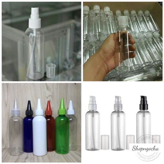 Chai Chiết Mĩ Phẩm ❤ GIÁ RẺ NHẤT ❤ [Combo 100sp] Chai lọ nhựa pet nút nhọn chiết mỹ phẩm 20ml,30ml,50ml,100ml