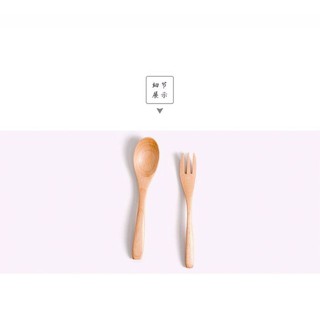 Set thìa nĩa gỗ nhỏ trang trí