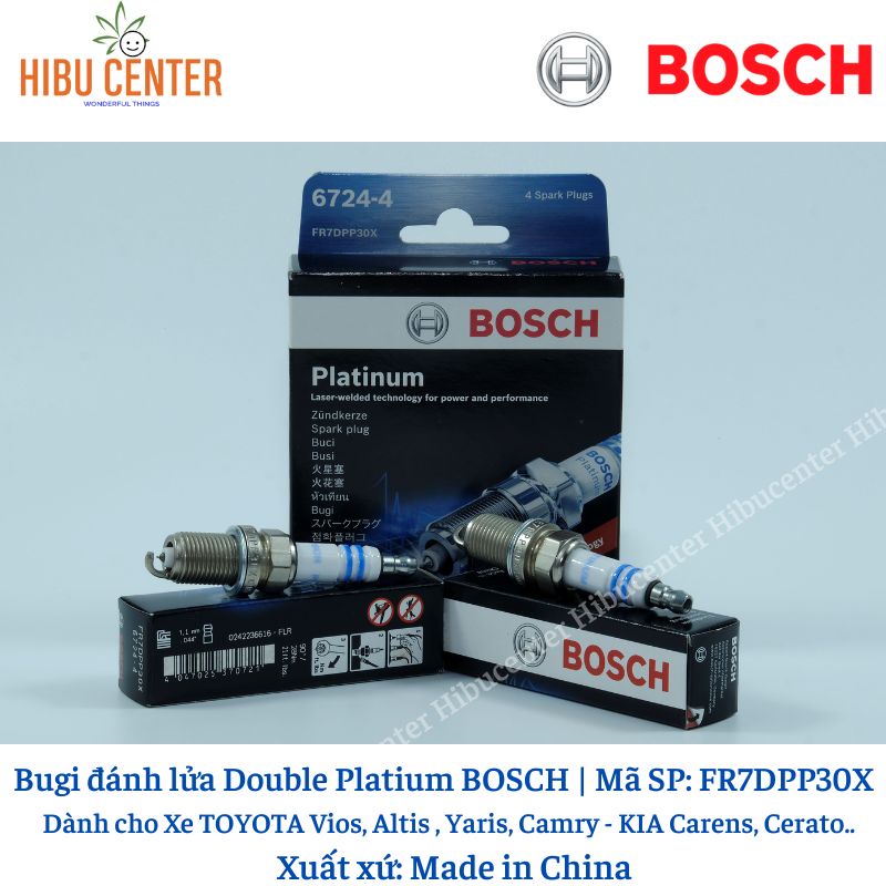 Bugi Chân Ngắn Double Platium BOSCH Fr7Dpp30X | Dành Cho Xe Toyota, Kia, Mazda, Hyundai ..