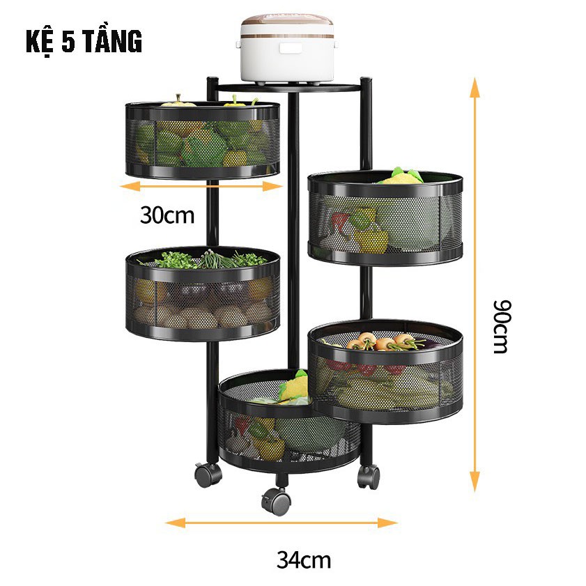 [SALE SỐC] KỆ ĐA NĂNG đựng rau củ quả và đồ gia dụng, di chuyển xoay 360*, dễ dàng lắp đặt, chất liệu thép không gỉ !